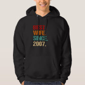 15e weddenschap Jubileum Retro Beste vrouw sinds 2 Hoodie (Voorkant)