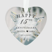 15e zwart + wit kristal bruiloft Jubileum Ornament (achterkant)