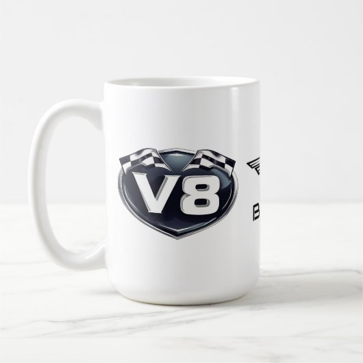 15oz Coffee Mok V8 Logo & Horse Wings (Links)