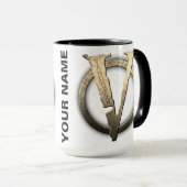 15oz CUSTOM "V" met de Mok Koffie (Voorkant rechts)