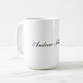 15oz Klassieke mok met aangepaste naam (Voorkant links)