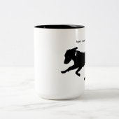 15oz mok met twee tonijnen, afspeelbaar zwart lab (Center)