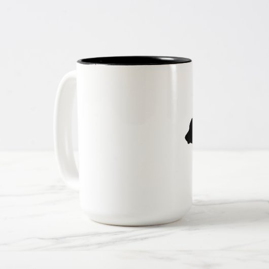 15oz mok zwart labsilhouet met twee tinten (Voorkant links)