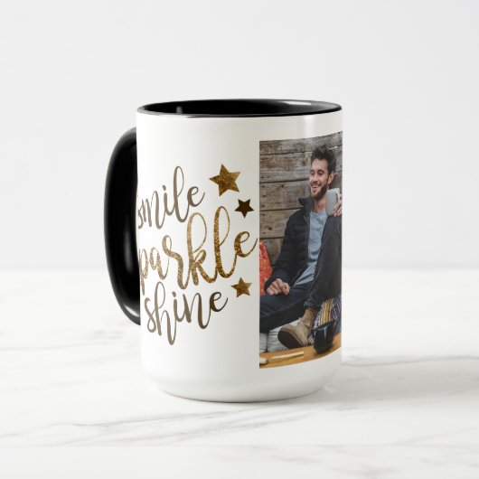 15oz Sparkle Custom Coffe Mok door Zazz_it (Voorkant links)