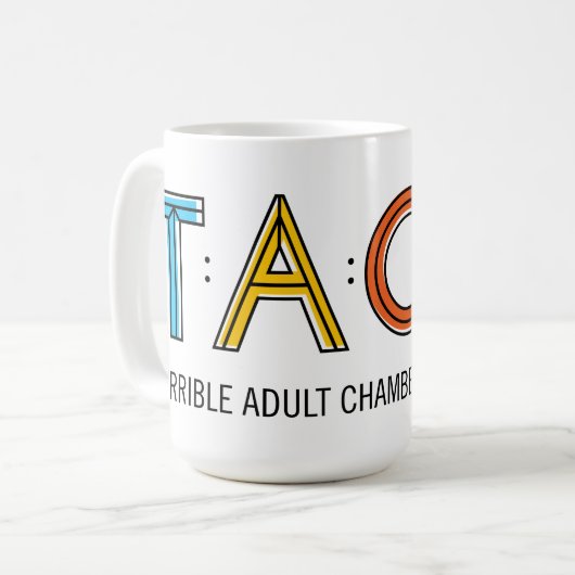 15oz TACO-Mok - Wit Koffiemok (Voorkant links)