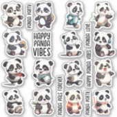 15pcs Panda Reeks voor de Stickers van het Dagboek (Voorkant)