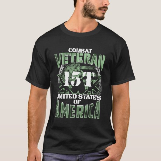 15T MOS Verenigde Staten Combat Veteran T-shirt (Voorkant)