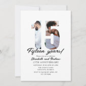 15th Anniversary with Photo Minimalist Kaart (Voorkant)