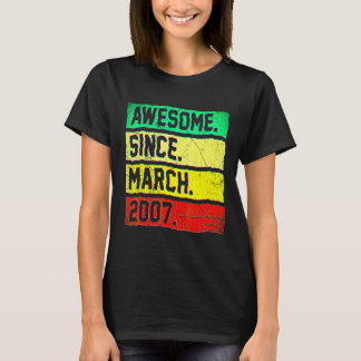 15th Birthday  15 Years Old Awesome Since March 20 T-shirt