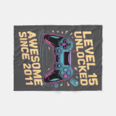 15th Birthday Boy Gift Level 15 Gamer 2011 15 Year Fleece Deken (Voorkant (Horizontaal))