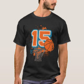 15th Birthday Boy Sketll Player Sketll 15 Years Ol T-shirt (Voorkant)