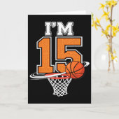 15th Birthday Boys Sketll Player Sport 15 Years Ol Kaart (Gele Bloem)