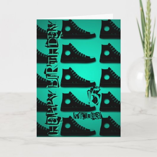 15th Birthday Custom Wenskaart met schoeisel 1 Kaart (Voorkant)