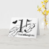 15th birthday for a granddaughter, butterfly. kaart (Gele Bloem)