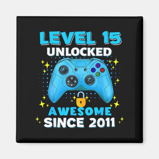 15th Birthday For Boys 15 Years Birthday Kids  Magneet (Voorkant)