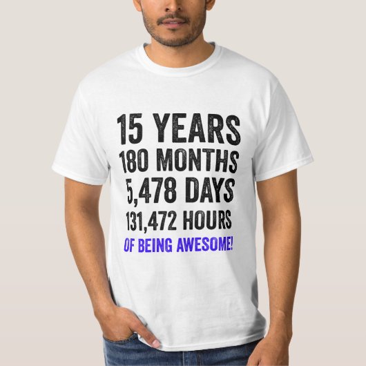 15th Birthday // Funny Boy's Birthday Countdown T-shirt (Voorkant)