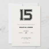 15th Birthday Invitation - Minimal Sport Style Kaart (Voorkant)