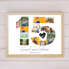 15th Birthday Photo Collage Poster Keepsake