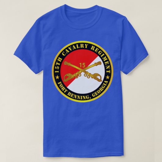 15th Cavalry Regiment Ft Benning GA w Cav Branch T-shirt (Design voorkant)