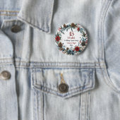 15th Crystal Wedding Anniversary Elegant Winter Ronde Button 5,7 Cm (In situ)
