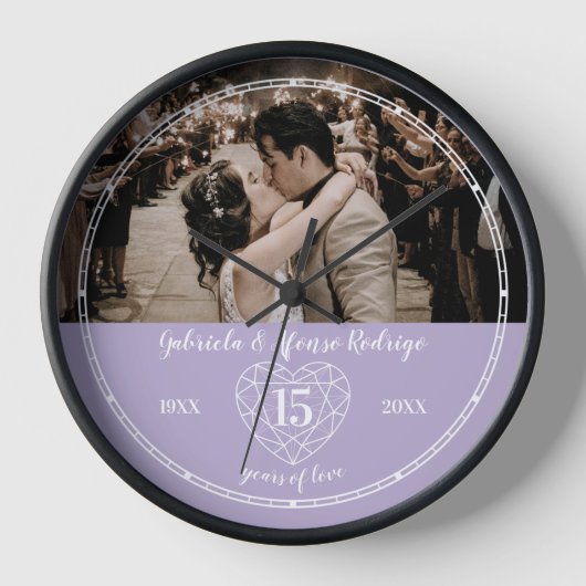 15th Crystal Wedding Anniversary outline heart (Voorkant)