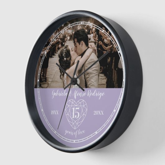 15th Crystal Wedding Anniversary outline heart (Hoek)