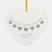 15th Crystal Wedding verjaarary heart ornament (Voorkant)