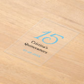 15th quinceanera birthday blue black bold letter n acryl uitnodigingen (Laagn)