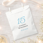 15th quinceanera birthday blue black bold letter n bedankzakje (Geknipt)
