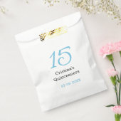 15th quinceanera birthday blue black bold letter n bedankzakje (Gezegeld)