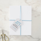 15th quinceanera birthday blue black bold letter n cadeaulabel (Met Touw)