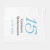 15th quinceanera birthday blue black bold letter n fleece deken (Voorkant (Horizontaal))