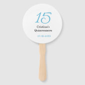 15th quinceanera birthday blue black bold letter n handwaaier (Achterkant)