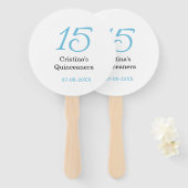 15th quinceanera birthday blue black bold letter n handwaaier (Voorkant en achterkant)