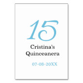 15th quinceanera birthday blue black bold letter n kaart (Achterkant)