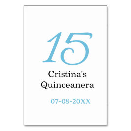 15th quinceanera birthday blue black bold letter n kaart