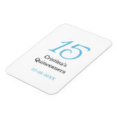 15th quinceanera birthday blue black bold letter n magneet (Linkerzijde)