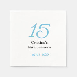 15th quinceanera birthday blue black bold letter n servet