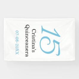 15th quinceanera birthday blue black bold letter n spandoek