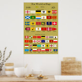 1600 AD-vlaggen van de wereld Poster (Keuken)