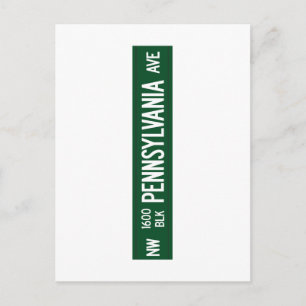1600 Pennsylvania Avenue, Road Sign, DC, Verenigde Briefkaart