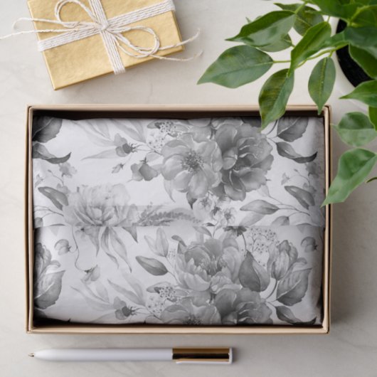 1600s Dutch Black White Still Life Floral Art (3) Tissuepapier (Geschenk)