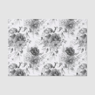 1600s Nederlandse Zwarte Witte Stilleven Bloemkuns Tissuepapier