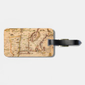 1600s New England Kaart van Indiaanse stammen Bagagelabel (Achterkant horizontaal)