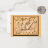 1600s New England Kaart van Indiaanse stammen Notitiekaartje (Voorkant / Achterkant in situ)