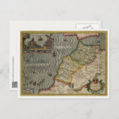 1606 Map Fez en het Koninkrijk Marokko door Hondiu Briefkaart (Voorkant / Achterkant)