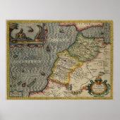 1606 Map Fez en het Koninkrijk Marokko door Hondiu Poster (Voorkant)