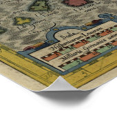 1606 Map Fez en het Koninkrijk Marokko door Hondiu Poster (Hoek)