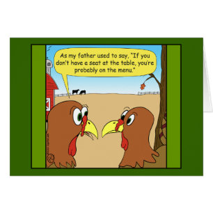 1606 Zitplaats aan de Thanksgiving tafel cartoon