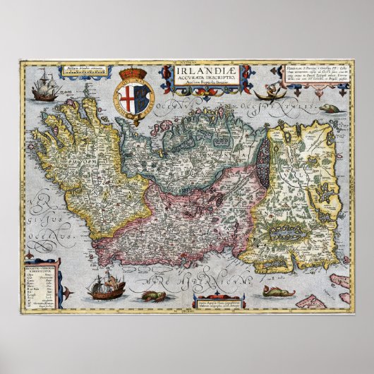 1609 Ierse kaart Poster (Voorkant)